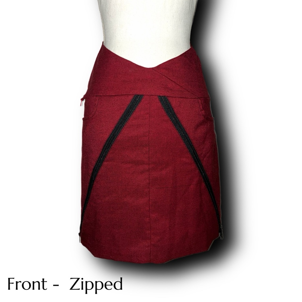 SkunkFunk Industrial Style Zippered Skirt Goth Punk Alt